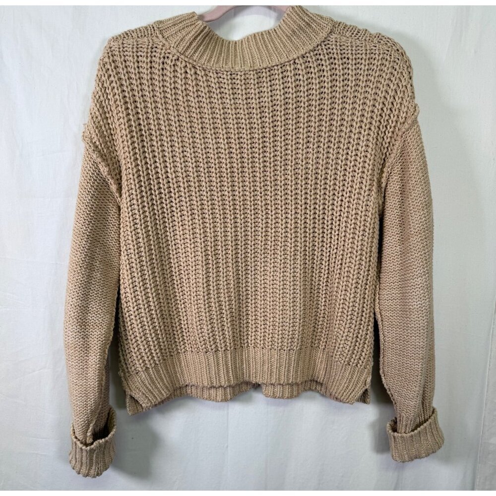 Free People Bell Song Mixed Knit Pullover Sweater Sandcastle Beige Size Small - Picture 5 of 14